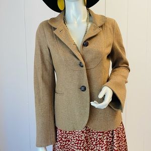 J.Crew wool camel front button riding Blazer